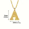 Letter Initial Capital Necklace, Stainless Steel Golden A-Z Alphabet Pendant Necklace