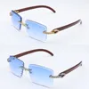 Luxus-Moissanit-Diamant-Set, randlose Holzsonnenbrille, Herren, große Steine, Diamant, Original-Holzbrille, Damen-Designer, quadratische, diamantgeschliffene Linse, Lentes de Sol Mujer, heiß