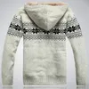 Pulls pour hommes Pull d'hiver à capuche Mâle Épaissir Laine Polaire Hommes Cardigan Manteaux Manteaux Tricotés Coton Rouge Bleu Taille M L XL XXL 231205