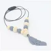 Pacifiers Feather Gutta Percha Necklace Baby Comfort Molars Environmental Safety Food Grade Drop Delivery Kids Maternity Feeding Dhkfw