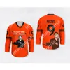 Anpassad Al Pacino 9 Scarface 'Say Hello To My Little Friend' Orange Hockey Jersey New Top Stitched S-M-L-XL-XXL-3XL-4XL-5XL-6XL