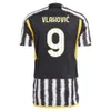 Maglia Dusan Vlahovic Chiesa Soccer Jerseys Weston Mckennie 23 24 Rabiot De Sciglio Kids Uniform Sets Bremer Chiellini Bonucci Pogba Kean Danilo Locatelli