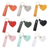 Hartvormige lederen sleutelhanger DIY pols sleutelhanger damestas decoratie sleutelhangers cadeau sleutelhanger