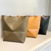 2Size Medium Puzzle Fold Tote Luxury Shopper Bags Designer Womens Beach Mens Basket Clutch Shoulder Bags äkta läder Cross Body Travel Weekend Fashion Hand Bag