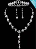 Ensemble de boucles d'oreilles collier et boucles d'oreilles en perles pour mariée coréenne Simple, trois pièces