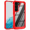 Shockproof Bumper Armor Phone Case For Samsung Galaxy S24 S23 S22 S21 Plus Ultra FE A32 A12 A52 A54 A14 A15 5G Crystal Clear Plating PC Silicone Case Back Cover