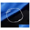 Anklets 925 Sterling Sliver Anklets سوار للنساء مجوهرات قدم محصنة الزركون في الكاحل على تسليم شخصية الساق J dhui5