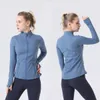 Lady Fitness Dames Yoga Sportjack Opstaande Kraag Halve Rits Lange Mouw Strak Yogashirt Gymkleding