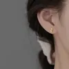 Stud Earrings Silver Color With Crystal CZ Stone Modern Carnation Design Fashion Versatile Accessories Women 2023 Jewelry