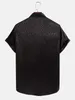 Men's Casual Shirts Jacquard Leopard Print Large-Size American-Style Short-Sleeve Shirt