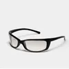 Lunettes de soleil Y2K Style sportif argent cyclisme UV400 Protection solaire Sports de plein air rue Po