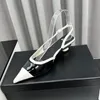 Damen-Slingback-Kleiderschuhe, spitze Sandalen, klassisches Co-Lackleder, niedrige Absätze, 3,5 cm, Slides, verstellbare Schnalle, Hochzeitsschuh, gesteppte Textur, Outdoor-Freizeitschuh