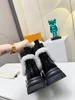 Luxury Ruby Flat Ankle Boots Circle Signature Suede Calf Leather Shearling Elastic Side Panels Treaded Outsole Thick Bottom Flat Sneakers