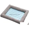 Canis Canetas Top Quality Summer Cooling Pet Dog Mat Ice Pad Slee Tapetes para Cães Gatos Canil Cool Cold Silk Bed 201124 Drop Delivery Dhycp