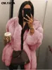 Kadın Kürk Faux Cmyaya Kadın Winer Coats Moda Zarif Kalın Sıcak Uzun Kollu Şık Dış Giyim Kadın Yün Karışımları 231205