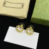 Classic Diamond stud earrings aretes Womens Gold and Silver Fashion exquisite luxury designer jewelry selection High quality With box