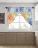 Cortina boho aquarela geométrica cortinas para janela do quarto sala de estar cortinas triangulares