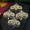 Pins Brooches Sunspicems colorful crystal brooch pendant for women golden Algeria Morocco wedding jewelry restaurant brooch bride gift 231206