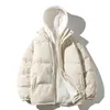 Mens Down Parkas Winter Warm Jacket Street Fashion Parka hoodie tjock koreansk lös kappa Kvinnstil 231206