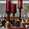 Ksperway LED Pine Cone Candles 3 5 x 4 Unscented Battery Operated Flameless Candles with Timer Brown T200601306u
