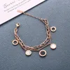 Chaînes Noir et Blanc Beige Digital Double couche Bracelet en acier titane pour accessoires de bijoux faits à la main pour femmes