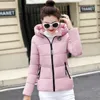 Womens Down Parkas Hooded Thick Warm Short Jacket Cotton Padded Parka Basic Coat Female Winter Women Outerwear 5XL 231206