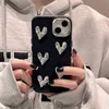 Obudowy telefonu komórkowego Luksusowy Sliver 3D Folded Love Heart Soft Telefen Case for iPhone 13 12 11 14 Pro X XR XS Max 7 8 Plus pokrywka ochronna CAPA J231206