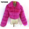 Women's Fur Faux Women Mink Coats Winter Top Fashion Coat Elegant Thick Warm Outerwear Woman Fluffy Furry Fake Jacket Mujer S4xl 231205