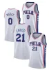 Anpassade barn ungdomar Tyrese Maxey Basketball Jersey Navy Blue Joel Embiid Men Jersey Allen Iverson Sixer Matisse Thybulle City White Edition Retro Shirt Blue Jerseys