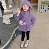 Jackets Girls Coat Girl Autumn And Winter Padded Coats Baby Children Scarf Lamb Fleece Sweater 2024 Foreign Style Clothes