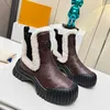 Luxury Ruby Flat Ankle Boots Circle Signature Suede Calf Leather Shearling Elastic Side Panels Treaded Outsole Thick Bottom Flat Sneakers