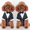 Vestuário para cães Roupas para cães Moda Pet Party Display Formal Set Tie Bow Camisa Vestido de noite de casamento Roupas de Halloween Mini Dog Cat Pet Roupas 231206