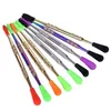 2024 Titanium Tool C Dab Tool Dry Herb Colorful Gold Rainbow Silver Dabber Digging Cream Wax Kit Kit Silicone Tips Plastic Tube Packaging