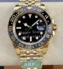 40 mm zegarki Mężczyzn Automatyczny Cal.3285 Watch Męski producent AR Grey Black Ceramic Bezel żółte złoto 126713 ARF 904L Steel ETA 126718