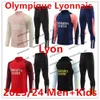 Спортивный костюм для болельщиков Lyon Soccer 2023/24, куртка Survetement 23 24, мужские и детские L.Paqueta OL AOUAR, футбольный тренировочный костюм, комплекты для бега, спортивный костюм