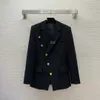 1206 XL 2023 Milan Runway Coat Autumn Märke samma stil kappa lapel hals hög kvalitet långärmad kvinnor kläder weinig23100458