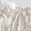 Manteau en duvet pour bébé fille, veste en coton blanc, tenue d'hiver, automne, haut en peluche, chaud pour enfants