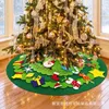 Décorations de Noël 2023 1M 3D Feutre DIY Jupe d'arbre avec motif cadeau de bonbons enneigés Arbres de charme Décoration de vacances festive