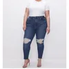 Jeans da donna 2023 Primavera Estate Plus Size Pantaloni skinny strappati per la contrazione della pancia e per il sollevamento dei fianchi