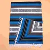 Chair Covers Mexican Falsa Blanket Colorful Yoga Mat Woven 130x180cm Serape For Sofa Bedroom Car Picnic Summer Beach Blue