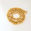 Цепи мужские ожерелья золотого цвета 6 мм однотонные цепочки из бисера ожерелье 24 дюйма воротник мужские ювелирные аксессуары подарки для вечеринок Bijoux