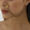 Anelli da naso Borchie Lacteo Trendy per le donne Orecchini di collegamento Nero Verde Piccole perle di cristallo Finte clip per piercing alla narice Gioielli da donna 231016