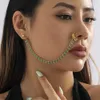 Anelli da naso Borchie Lacteo Trendy per le donne Orecchini di collegamento Nero Verde Piccole perle di cristallo Finte clip per piercing alla narice Gioielli da donna 231016