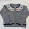 Cardigan bébé fille vêtements enfants cardigan 95% laine 5% cachemire filles pull tricoté veste à la main dessin animé lapin motif broderie manteau Q231206