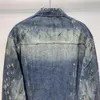 Мужские куртки Дизайнерская стираная старая джинсовая куртка для женщин, осень 2023, новая свободная повседневная куртка с лацканами, топ-тренд D611