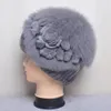 BeanieSkull Berretti invernali Donna 100% naturale Rex Rabbit Fur Cap Lady Warm Rex Rabbit Fur Caps Buon elastico Vera pelliccia Cappelli Caldi Berretti 231205