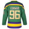 Maillots de hockey Mighty Green Ducks 96 Charlie Conway 99 Adam Banks 66 Gordon Bombay 44 Fulton Reed 33 Greg Goldberg 21 Dean Portman