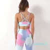 Lemon Align Women Set Seamless Workout Yoga Sportwear Gym Kläder Fitness Sleeveless Crop Top High Midist Leggings