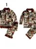 Пижамы Пижамы для мальчиков и девочек Детский рождественский пижамный комплект Брюки с длинными рукавами для малышей 231207