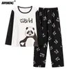 Men's Sleepwear His and Hers Pajamas Fashion Matching Pyjamas Long Sleeved Cartoon Printing Fall Winter Big Size Youth Couple's Pijama Sleepwear 231206